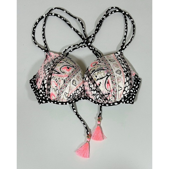 Victoria's Secret Other - Victoria’s Secret ‘The Gorgeous’ Paisley Polka Dot Push-Up Bikini Top 34C 🌸✨